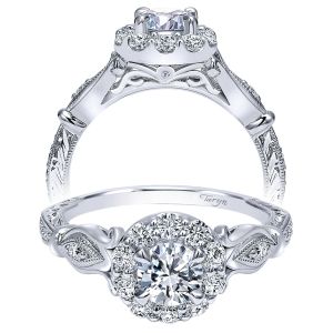 Taryn 14k White Gold Round Halo Engagement Ring TE911784R2W44JJ 