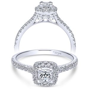 Taryn 14k White Gold Princess Cut Halo Engagement Ring TE911792S1W44JJ 