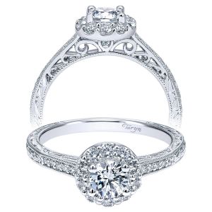 Taryn 14k White Gold Round Halo Engagement Ring TE911797R0W44JJ