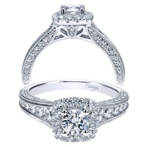Taryn 14k White Gold Round Halo Engagement Ring TE911798R0W44JJ 