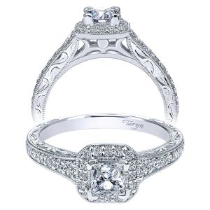 Taryn 14k White Gold Princess Cut Halo Engagement Ring TE911862S0W44JJ 