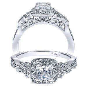 Taryn 14k White Gold Princess Cut Halo Engagement Ring TE911874S0W44JJ 