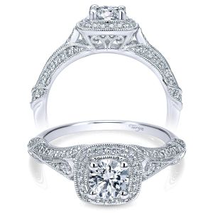 Taryn 14k White Gold Round Halo Engagement Ring TE911883R2W44JJ 