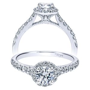 Taryn 14k White Gold Round Halo Engagement Ring TE911885R0W44JJ 