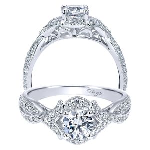 Taryn 14k White Gold Round Halo Engagement Ring TE911904R2W44JJ 