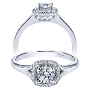 Taryn 14k White Gold Round Halo Engagement Ring TE911931R0W44JJ 
