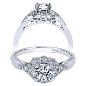 Taryn 14k White Gold Round Halo Engagement Ring TE911958R2W44JJ 