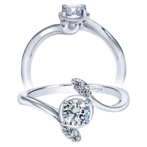 Taryn 14k White Gold Round Bypass Engagement Ring TE912006R0W44JJ 