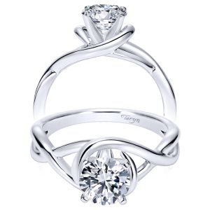 Taryn 14k White Gold Round Twisted Engagement Ring TE9179W4JJJ