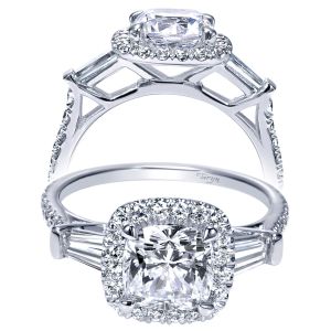 Taryn 14k White Gold Cushion Cut Halo Engagement Ring TE9193W44JJ 