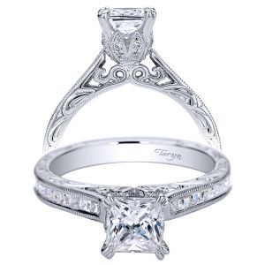 Taryn 14k White Gold Princess Cut Straight Engagement Ring TE9198W44JJ