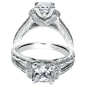 Taryn 14k White Gold Princess Cut Straight Engagement Ring TE9202W44JJ