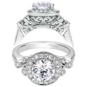 Taryn 14k White Gold Round Halo Engagement Ring TE9240W44JJ 