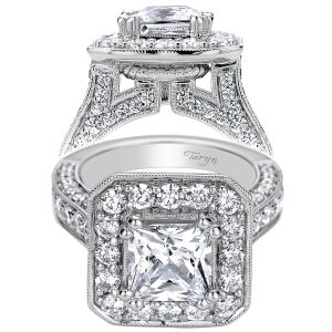 Taryn 14k White Gold Princess Cut Halo Engagement Ring TE9251W44JJ 