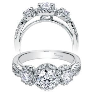 Taryn 14k White Gold Round Halo Engagement Ring TE9252W44JJ 