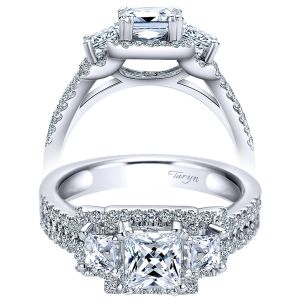 Taryn 14k White Gold Princess Cut Halo Engagement Ring TE9253W44JJ