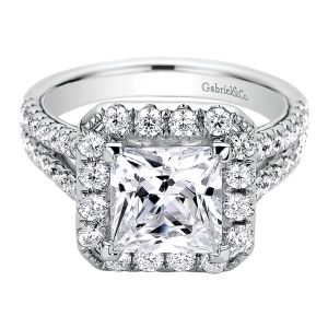 Gabriel - Corinna 14 Karat Princess Cut Halo Engagement Ring ER9257W44JJ