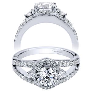 Taryn 14k White Gold Round 3 Stone Engagement Ring TE9282W44JJ
