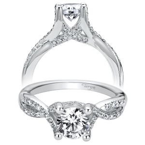 Taryn 14k White Gold Round Split Shank Engagement Ring TE9285W44JJ 