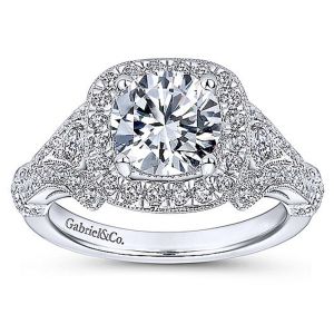 Gabriel 14 Karat Round Halo Engagement Ring ER9316W44JJ