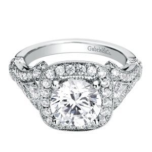 Gabriel - Delilah 14 Karat Round Halo Engagement Ring ER9317W44JJ
