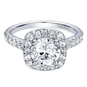 Gabriel - Lyla 14 Karat Round Halo Engagement Ring ER9320W44JJ