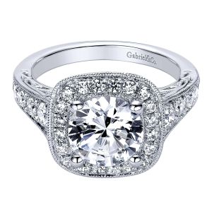 Gabriel - Florence 14 Karat Round Halo Engagement Ring ER9333W44JJ