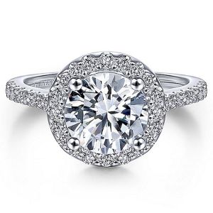 Gabriel 14 Karat Round Halo Engagement Ring ER9349W44JJ