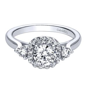 Gabriel - Martine 14 Karat Round Halo Engagement Ring ER9377W44JJ