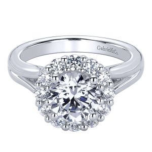 Gabriel 14 Karat Round Halo Engagement Ring ER9392W44JJ