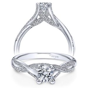 Taryn 14k White Gold Round Twisted Engagement Ring TE94029W44JJ