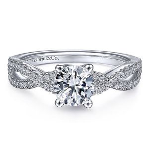 Gabriel 14 Karat Round Twisted Engagement Ring ER9408W44JJ