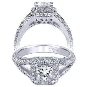 Taryn 14k White Gold Princess Cut Halo Engagement Ring TE9412W44JJ 