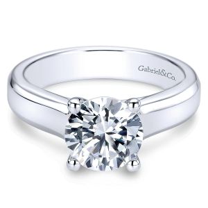 Gabriel 14 Karat Round Solitaire Engagement Ring ER9428W4JJJ