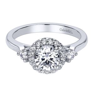 Gabriel - Noelle 14 Karat Round Halo Engagement Ring ER9429W44JJ