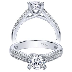 Taryn 14k White Gold Round Straight Engagement Ring TE9446W44JJ 