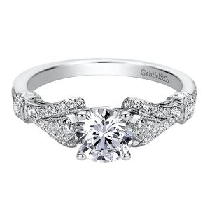 Gabriel - Lucille 14 Karat Round Split Shank Engagement Ring ER9453W44JJ