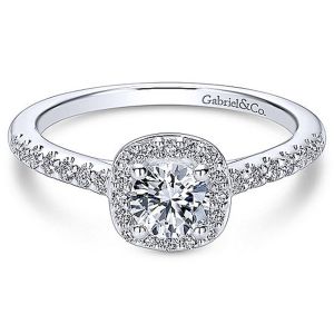 Gabriel 14 Karat Round Halo Engagement Ring ER9498W44JJ