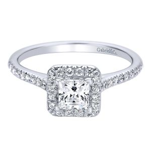 Gabriel - Patience 14 Karat Princess Cut Halo Engagement Ring ER9516W44JJ