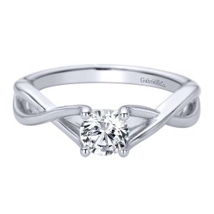 Gabriel 14 Karat Round Bypass Engagement Ring ER9552W4JJJ