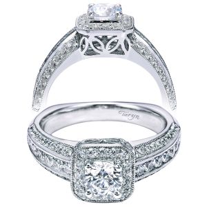 Taryn 14k White Gold Round Halo Engagement Ring TE96095W44JJ 