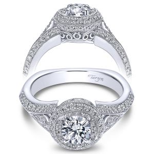 Taryn 14k White Gold Round Double Halo Engagement Ring TE96117W44JJ 