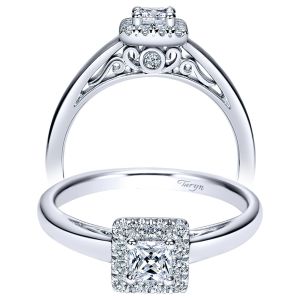 Taryn 14k White Gold Round Halo Engagement Ring TE98424W44JJ 
