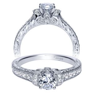 Taryn 14k White Gold Round Straight Engagement Ring TE98601W44JJ