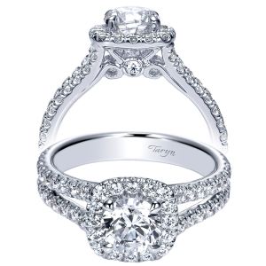 Taryn 14k White Gold Round Halo Engagement Ring TE98605W44JJ 