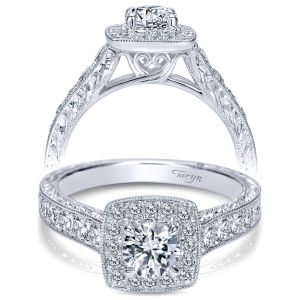 Taryn 14k White Gold Round Halo Engagement Ring TE98613W44JJ 