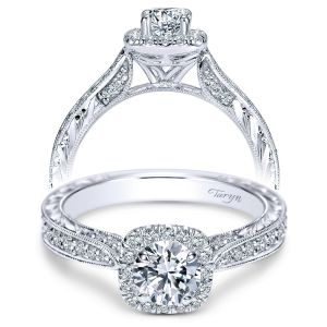 Taryn 14k White Gold Round Halo Engagement Ring TE98629W44JJ 