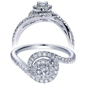 Taryn 14k White Gold Round Double Halo Engagement Ring TE98638W44JJ 
