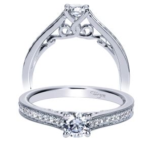 Taryn 14k White Gold Round Straight Engagement Ring TE98673W44JJ