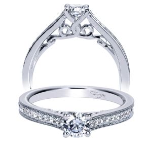 Taryn 14k White Gold Round Straight Engagement Ring TE98673W44JJ 